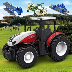 RC Farm Tractors Car 1/24 Radio Controlled Cars and Trucks 2.4G with Light Simulated Engineering Truck Model Toys for Children