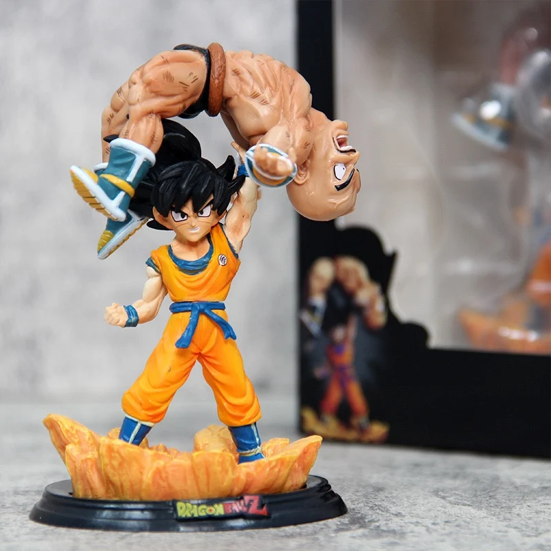 Figuras de acción de Dragon Ball Z, figuras de Goku Lift Nappa, Anime Dbz, estatua de Pvc, colecciones, modelo de muñeca, juguetes para niños, 10cm