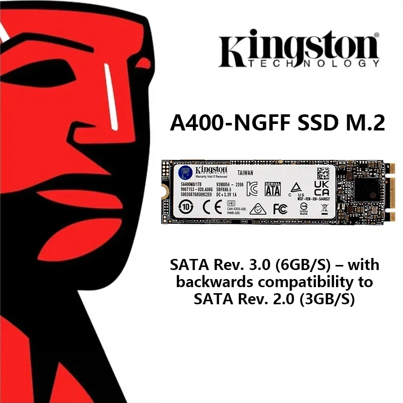 Kingston A400-NGFF SSD M.2 2280 Internal Solid State Drives 2TB 1TB 480G 240G 120G M.2 SSDs SATA Hard Disk for Laptop Desktop PC