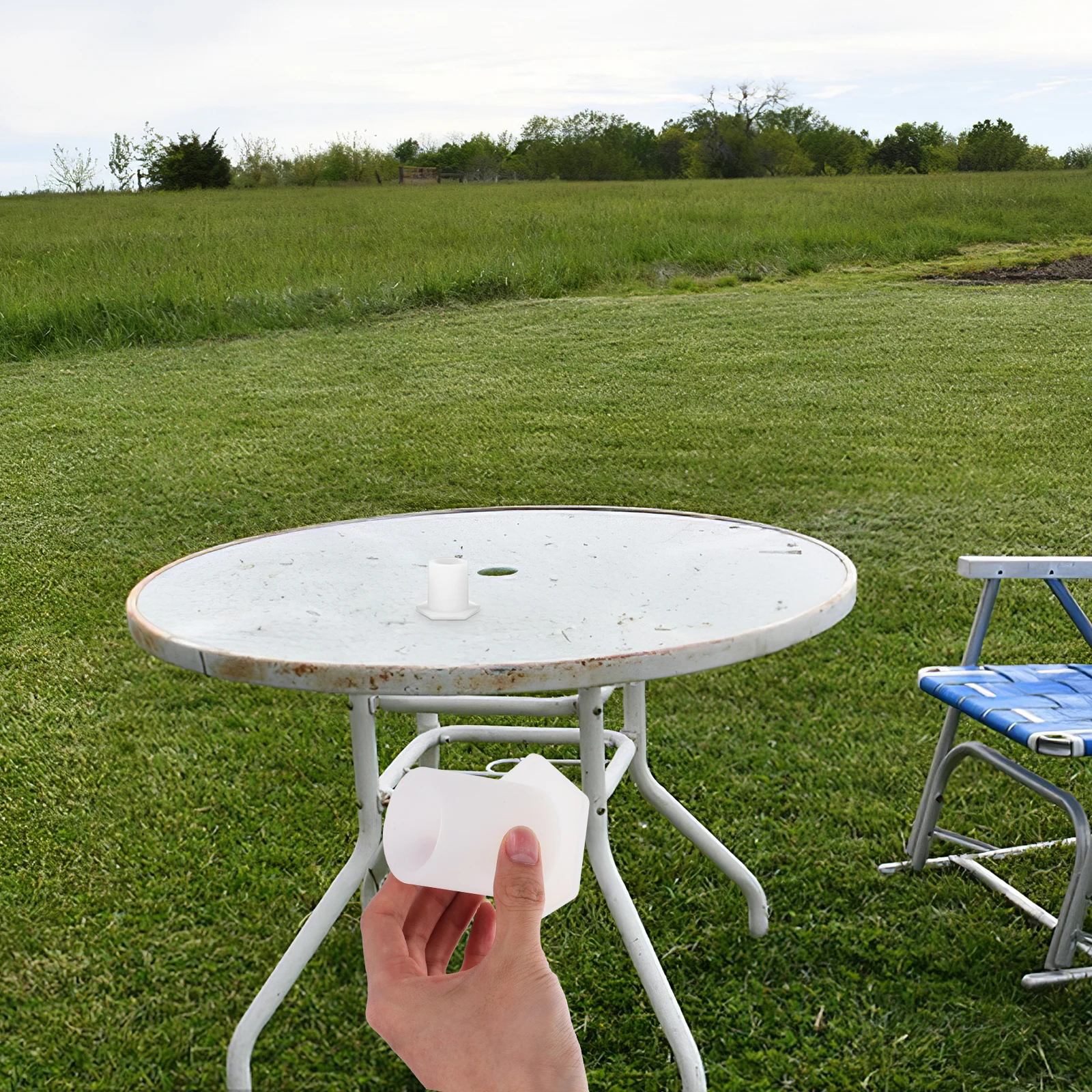 

Silicone Outdoor Umbrella Hole Plug Patio Parasol Table Wedge Plugs Sunshade Accessories Rain Protection Anti Scratch Deck Yard