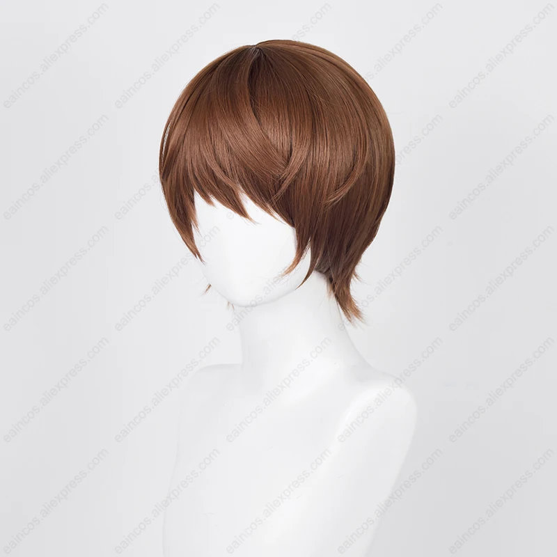 Парик для косплея аниме Yagami светильник 30 см, темно-коричневые короткие волосы, термостойкие синтетические парики