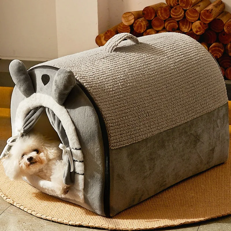 Pet Dog Bed Cozy Cat Mat Removable Washable Pet Cat Dog House Nest Warm Winter Deep Sleep Tent For Small Medium Large Pet Dogs