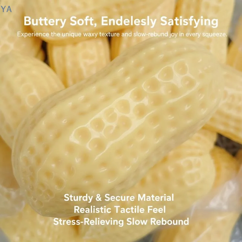 【SA】Empty Fillable Peanut Squeeze Toy Slow Rising Soft Stress Relief Fidget Toy for Students School Home Calming Use
