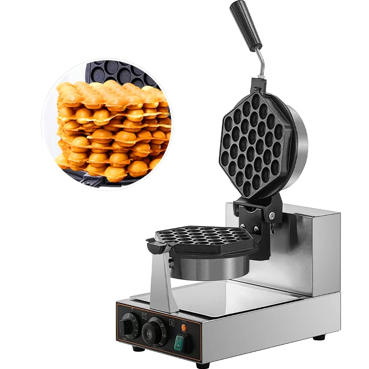 

Rotational Bubble Waffle Maker 110/220V Non-stick Plate Waffle Making Machine