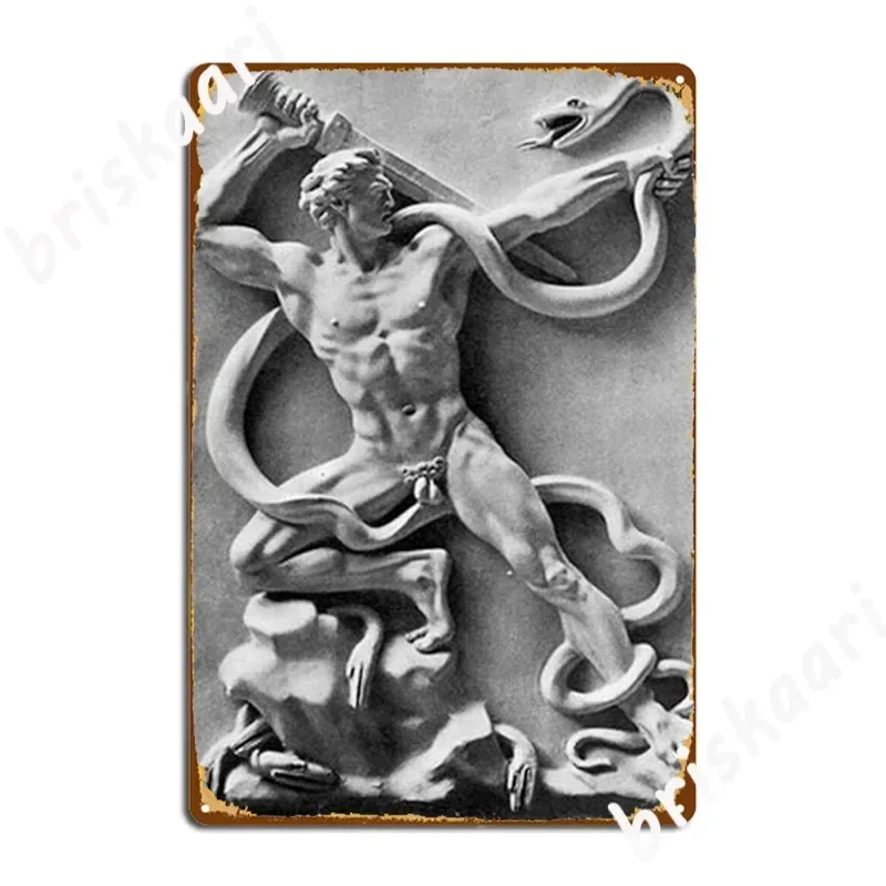 Letrero Metálico de Arno Breker: Batalla Contra Serpientes, Placa Decorativa para Cine, Garaje, Fiesta, Personalizable, Póster de Lata