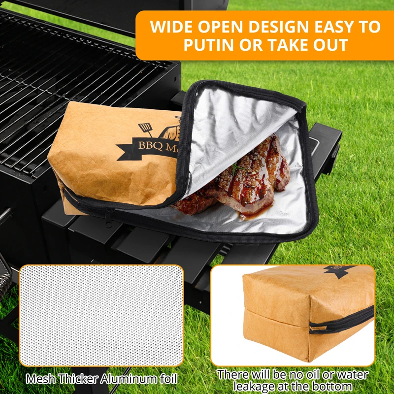 

BBQ Resting Blanket Thick Aluminum Foil Insulated Meat Resting Bag For Turkey Pork Shoulder & Beef Outdoor Picnic Insulation Bag