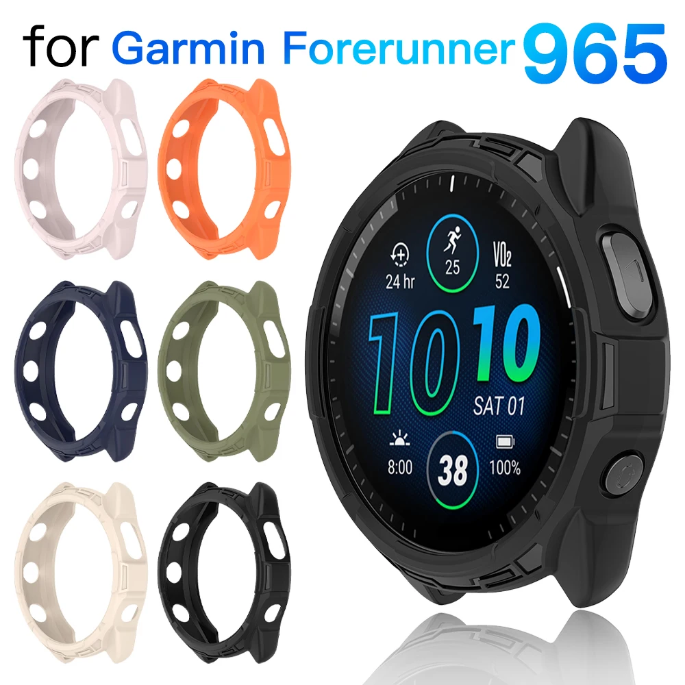 Casing silikon untuk Garmin Forerunner 965 Bumper pelindung cangkang lunak fleksibel untuk Garmin 965 Aksesori pelindung penutup