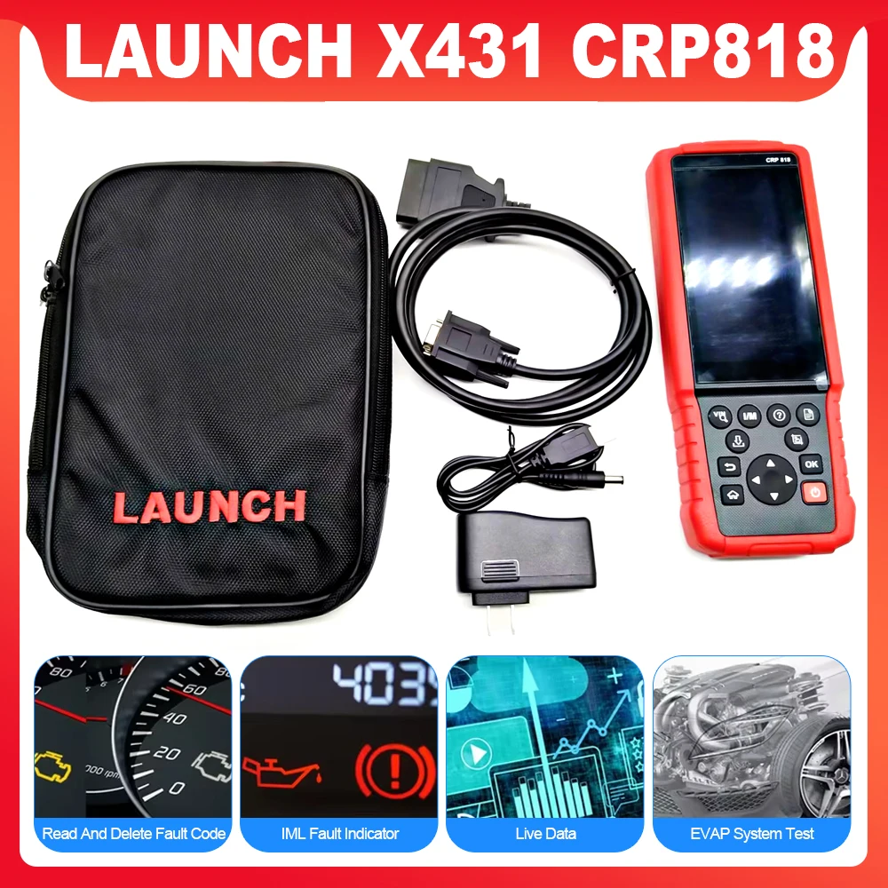 Launch X431 CRP818 Full System Powerful Tool Supports OBD2 Diagnostic ABS Bleeding ETS Reset DPF REG TPMS Reset Injector Coding