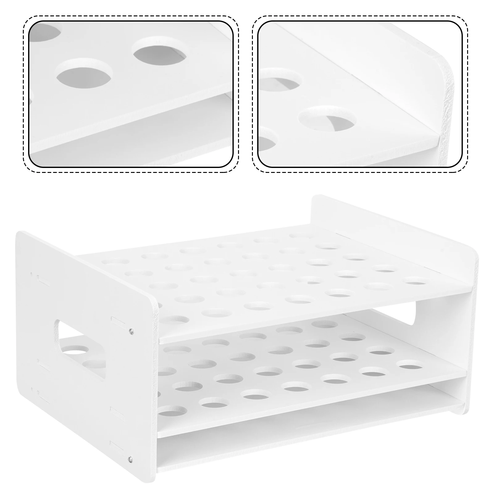 

35 Holes Wooden Scissors Storage Rack Multi-Functional Desktop Organizer For School Office Art Supplies Test Tubes Classroom