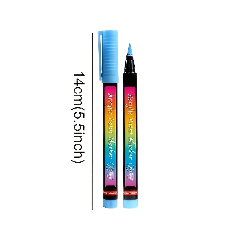 30pcs Soft Brush Tip Drawing Waterproof Acrylic Paint Marker Pens for Lettering, Card Making, Rocks Painting, Wood, Fabric, Canvas, Ceramic, Glass, DIY Art Crafting