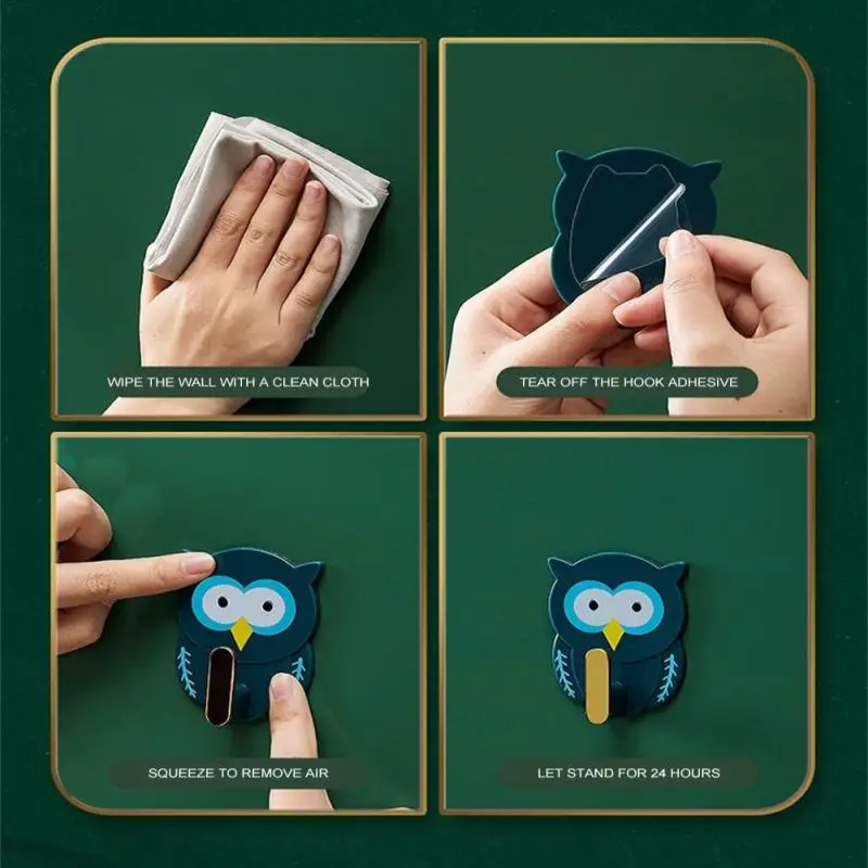 1PC New Cartoon Hook Multi-Function Punch-free Hook Wall Storage Adhesive Key Bag Hanger Bathroom Kitchen Gadgets