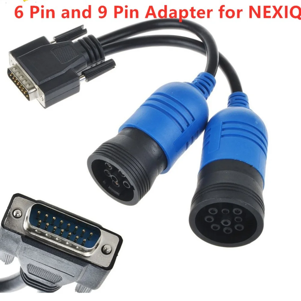 Super Truck Diagnose Interface 6 Pin And 9 Pin Adapter For NEXIQ 125032 USB Link Diesel Truck Diagnose Tool