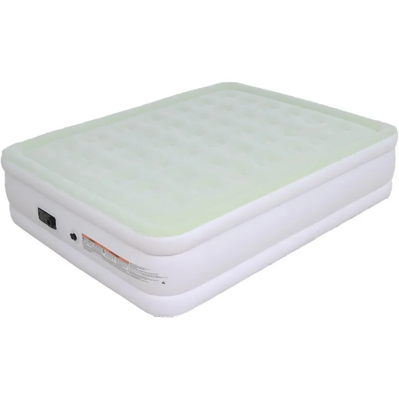 

Queen Size Air Mattress with Built in Pump, Blow Up Mattress Inflatable Air Bed for Home, 18in Bed Height, Light Gr