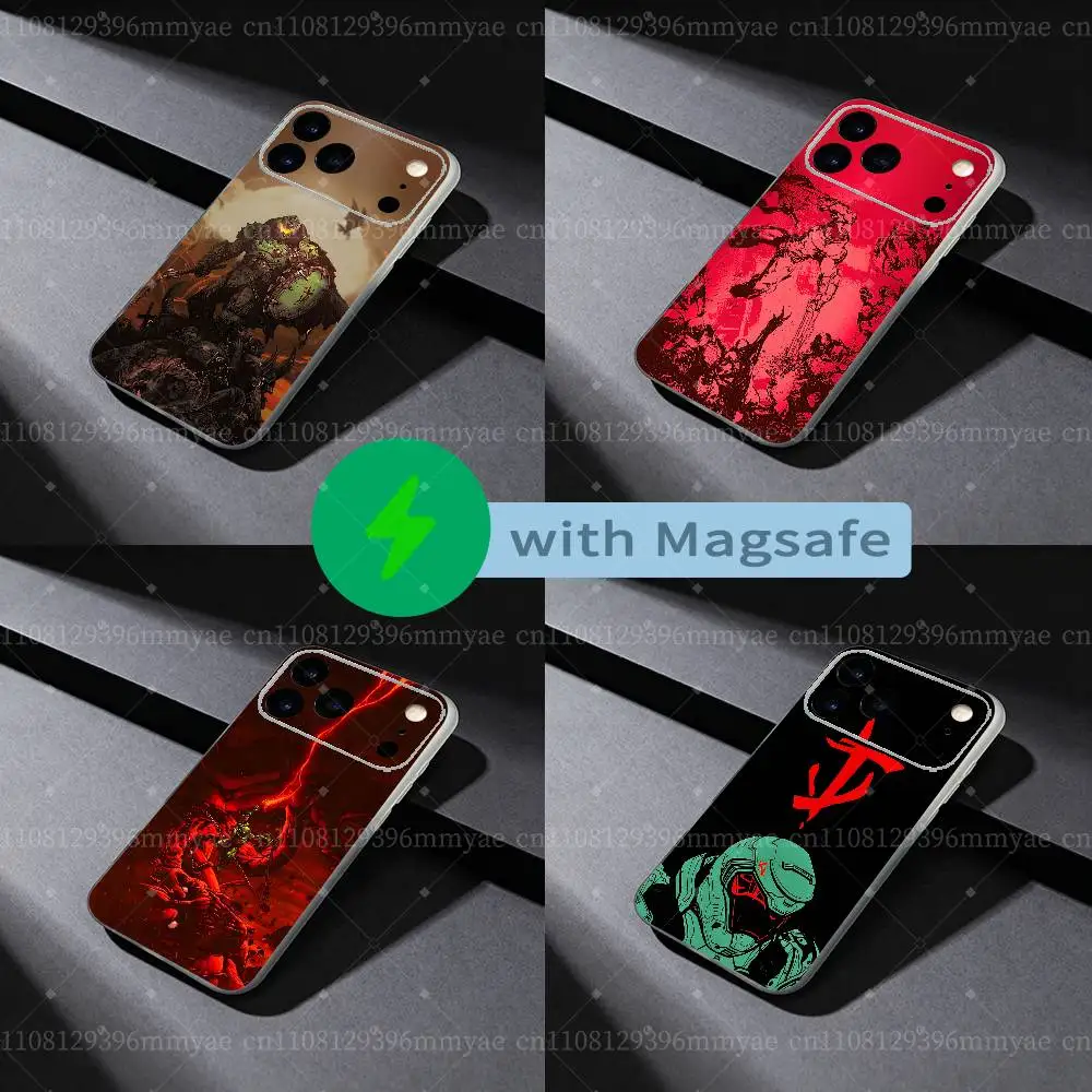 D-Doom-es S-Slayer Dark Ages For Magsafe Magnetic Wireless Charge Case For iPhone 11,12,13,14,15,16,17,18 Air Pro Max Plus Cover