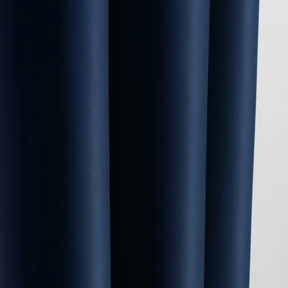 NAPEARL Modern Blackout Curtains For Living Room Bedroom Curtains For Window Treatment Drapes Blue Finished Blackout Curtains