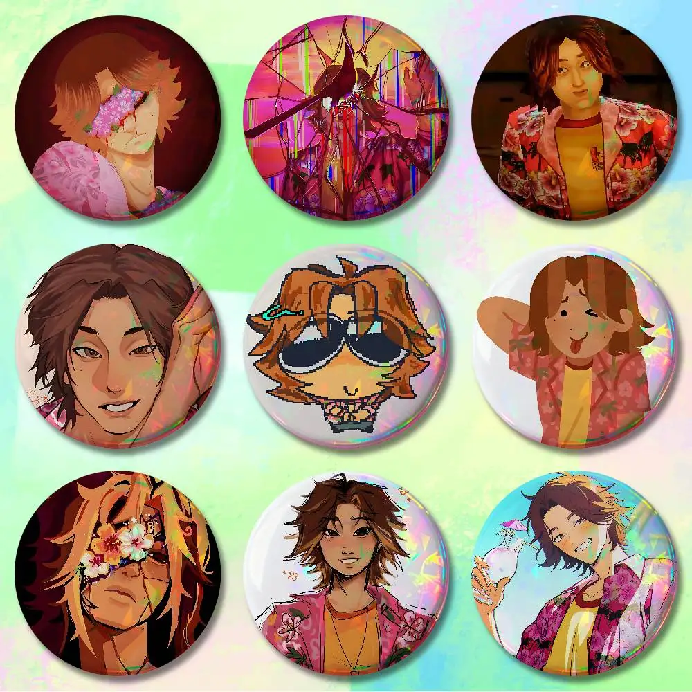 

Daisuke M-Mouthwashings 58mm 44mm HD Print Brooch Badges Pretty Derby Round Display Brooches Lapel Pins