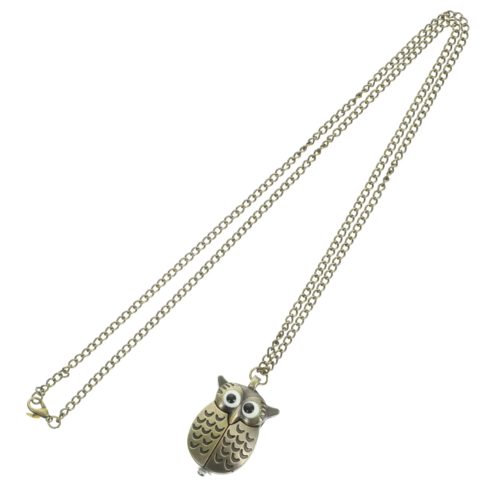 ساعة جيب كوارتز برونزية عتيقة على شكل بومة، سلسلة بدلاية كلاسيكية، هدية أنيقة للساعة اليومية #4