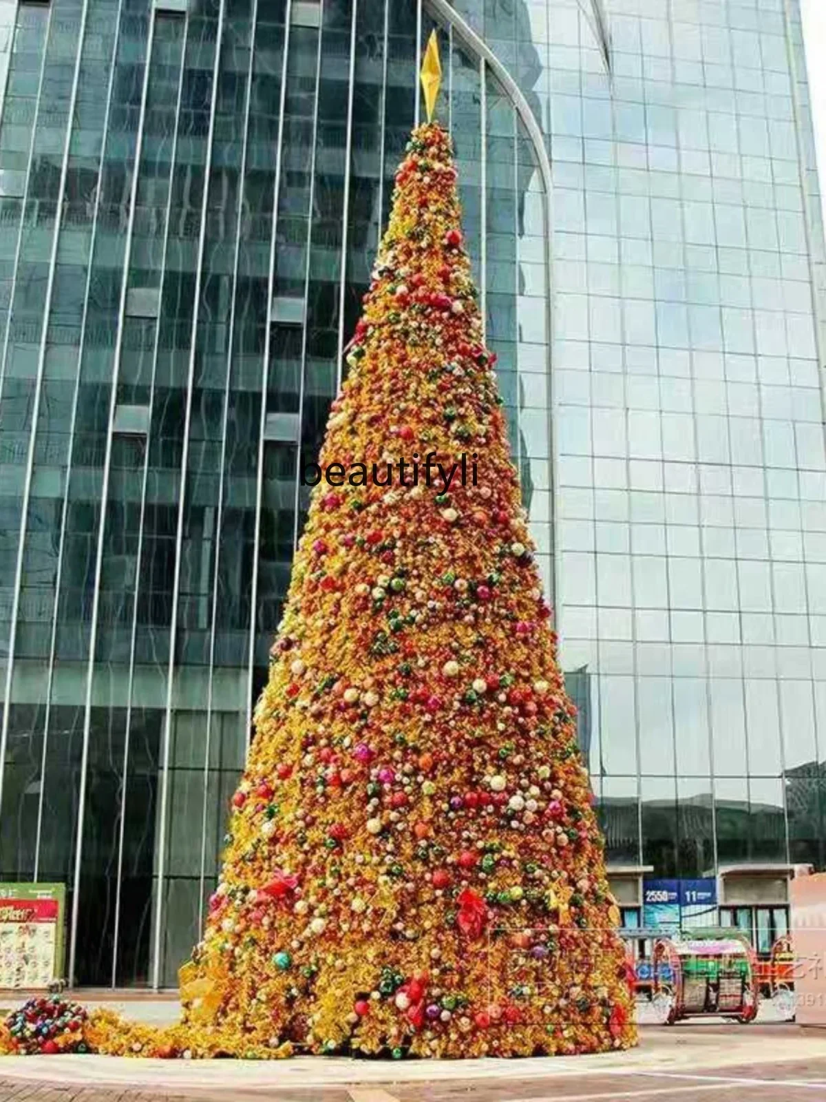 

Golden Christmas tree set 4/5/6/7/8/9/10/12/14/15/16m outdoor large Christmas tree decoration C56
