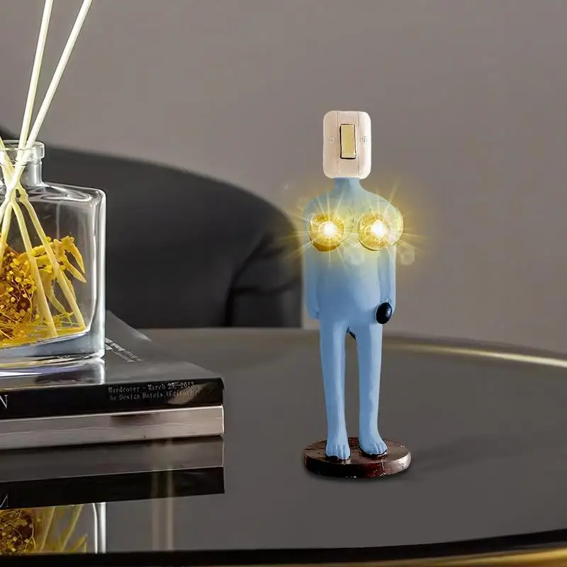 

Bedside Night Light Interesting & Funny Human Statue Table Lamps Unique Wear-Resistant Desk Lamp Ambient Night Lights For