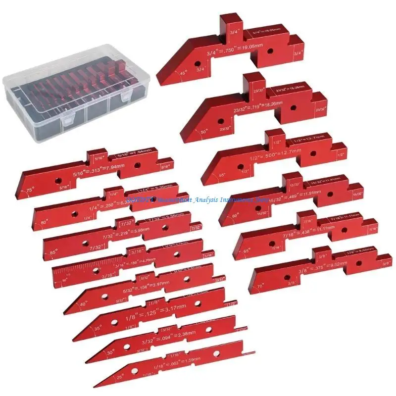 367D 14Pcs Router Table Setup Bar Precisions Setup Blocks Height Gauge Set and Angled Woodworking Set Up for Router