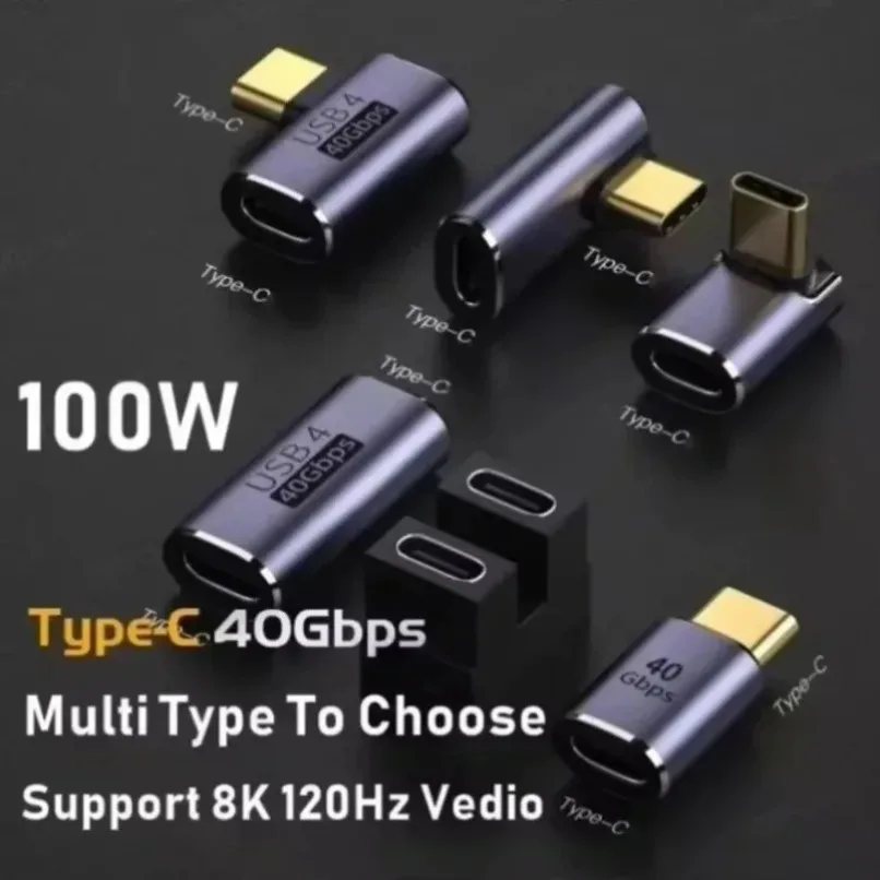 Multi Type USB C Adapter 100W Fast Charge 40Gbps 8K Video Converter Male to Female for Laptop Phone Tablet Data Sync Home Office