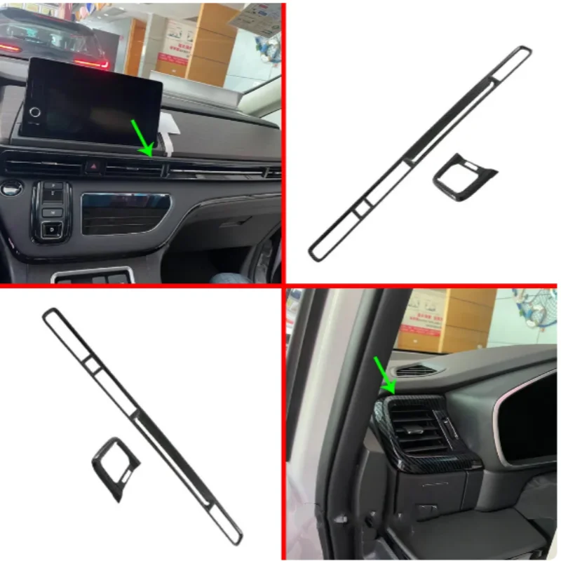

Carbon fiber center console front air conditioning outlet decorative frame Auto parts 2PCs Honda Odyssey 2022 2023 2024