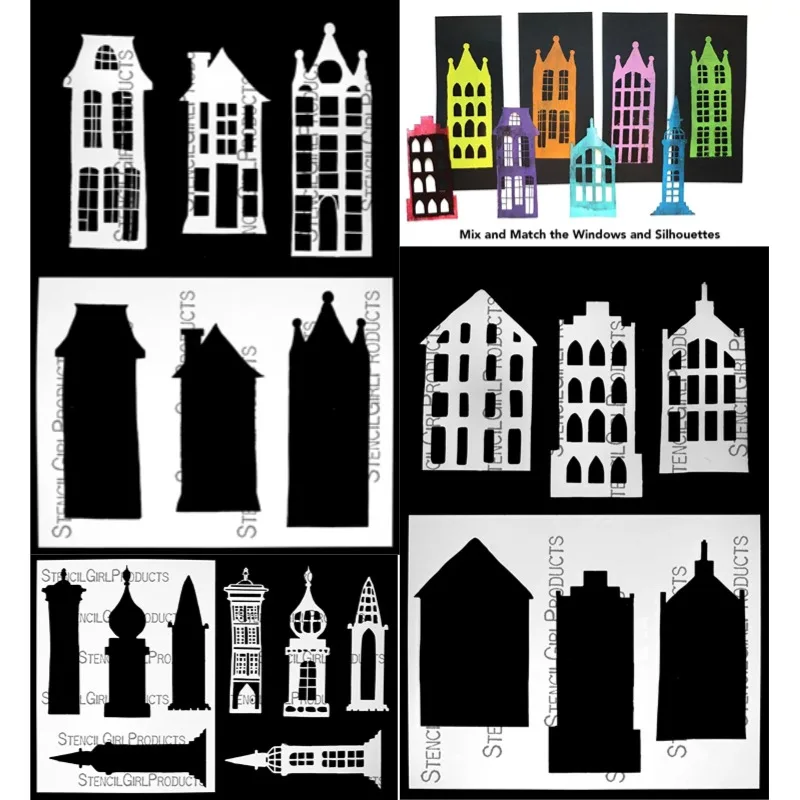 Bomber Fodder Berry Neighborhood Towers Warehouses Metal Cutting Stencil Diary Decorate Embossing Diy Greeting Card 2024 New