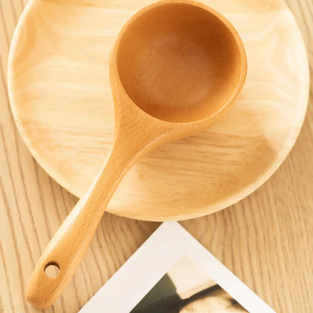 

1Pcs Solid Wood Rice Scoop Coffee Spoon Water Ladle for Hot Soup Cooking Utensil Eco Friendly Kitchen Tool Ice Cream Salt Sugar