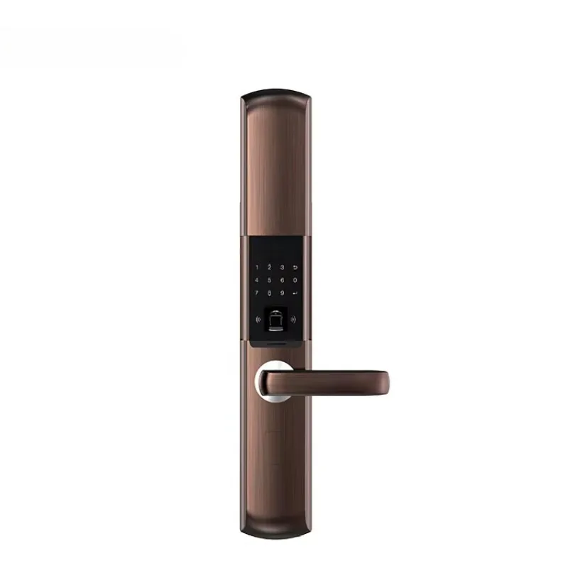 Smart Electric Fingerprint Scanner Lock Automatic Sliding Cover Digital Door Handle  With Modern Key For Home