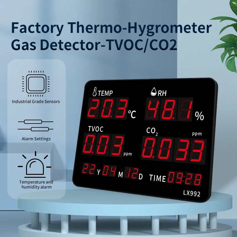 Digital LED Indoor And Outdoor Thermometer Hygrometer for Home Office Temperature Humidity Meter With Probe And Time Display