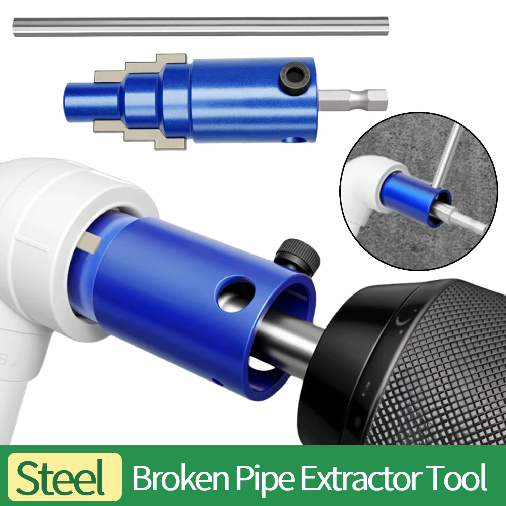 

Broken Pipe Extractor Tool for Electric Drill Thread Removal Tool Removes Rusted Damaged Faucet Bolts for 1/2 3/4 1 Inch Pipes