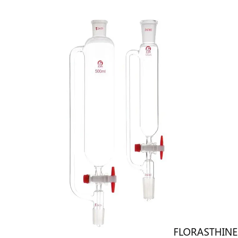 10ml-1000ml Lab Glass Constant Pressure Funnel with Mouth Standard Cylindrical Drip Separating Funnel PTFE Stopper