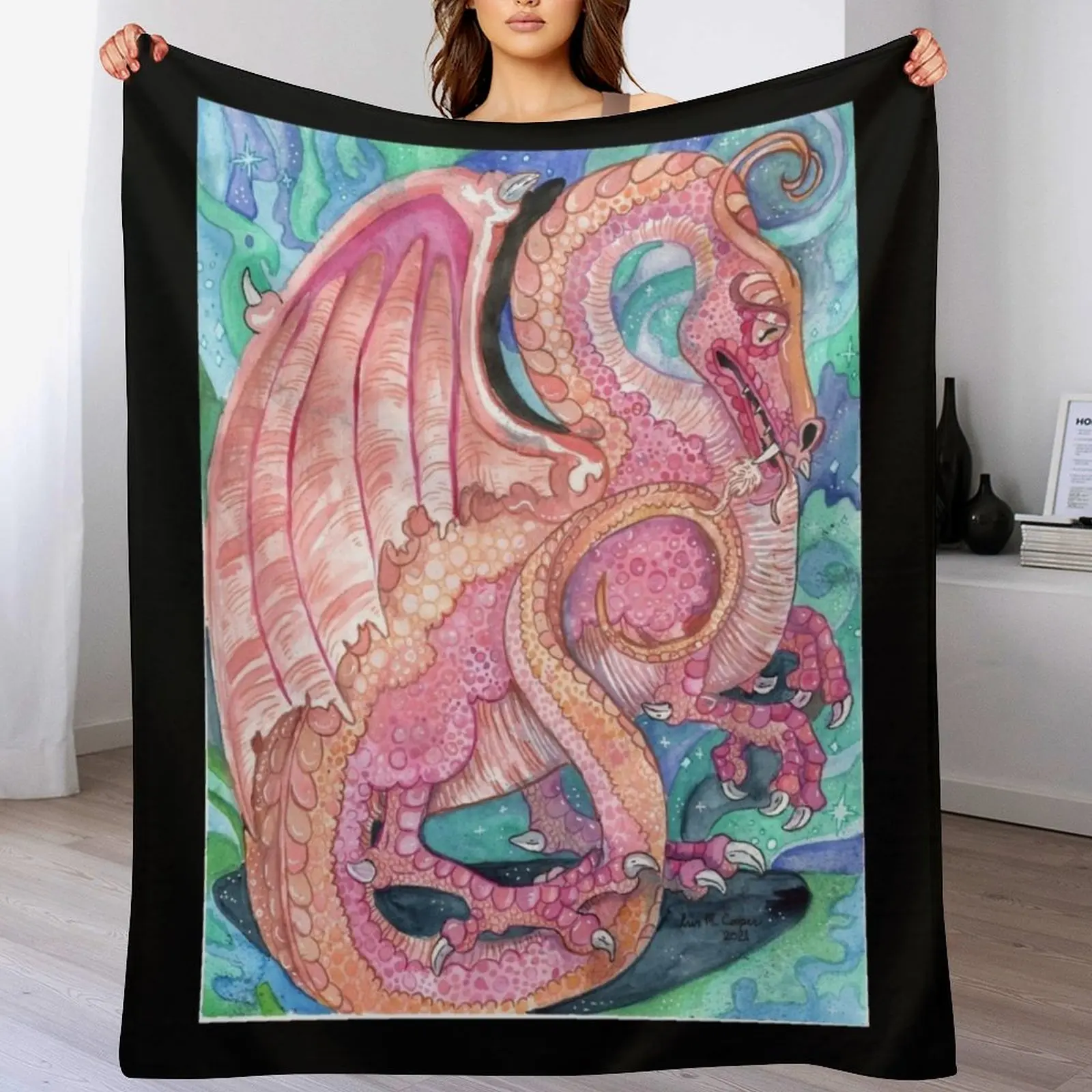 

Lunarian Flight of Dragons Throw Blanket Flannel Fabric Blankets For Baby sofa bed Polar Blankets