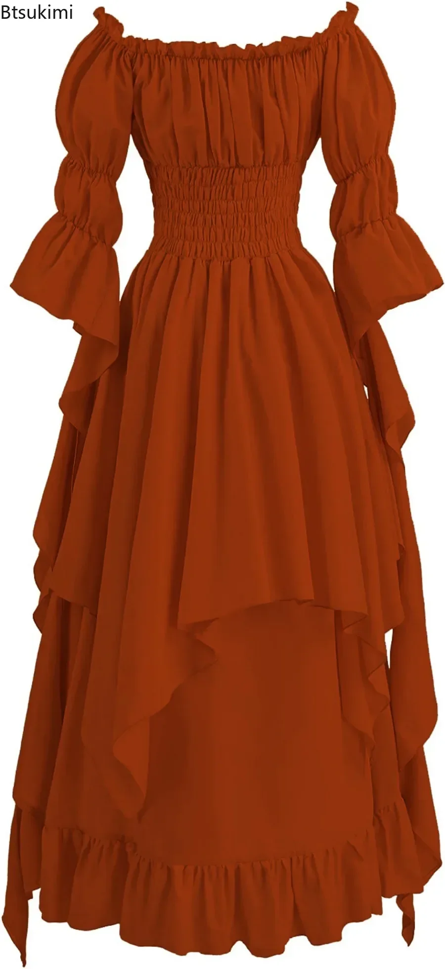 ผู้หญิงยุโรปยุคกลาง Renaissance ชุด Flare Sleeve Princess Queen ชุดคอสเพลย์เครื่องแต่งกาย Carnival Ball Gown COSPLAY เสื้อผ้า