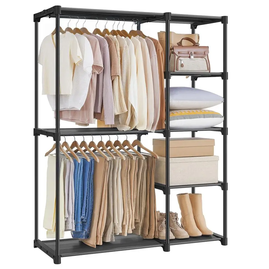 

Portable Closet, Freestanding Closet Organizer, Clothes Rack with Shelves, Hanging Rods, Storage Organizer, for Cloakroom, Bedr