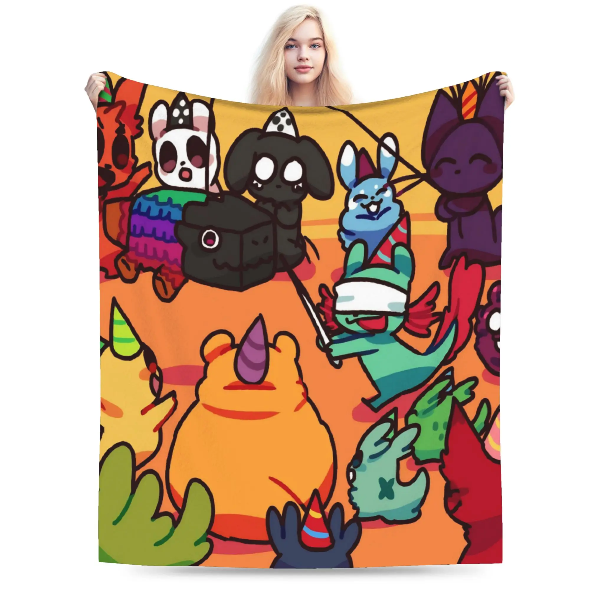Y2K Rain World Slugcat Birthday Party Celebration Blanket Soft Fleece  Comfortable Throw Blankets Machine Washable