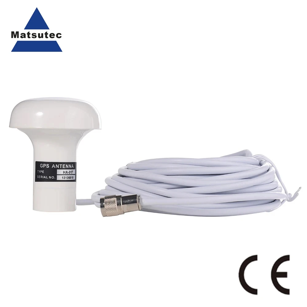 Matsutec 1 pcs of GPS Antenna HA-017 Marine Gps antenna with 10 meter cable TNC connector RF Cable 10m RG-58  TNC Interface