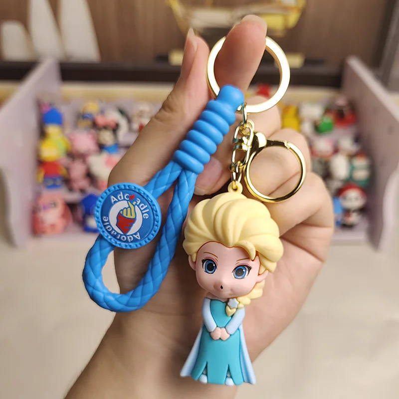 Frozen Princess Elsa Keychain Fashion couple key chain Car key pendant Creative bag pendant