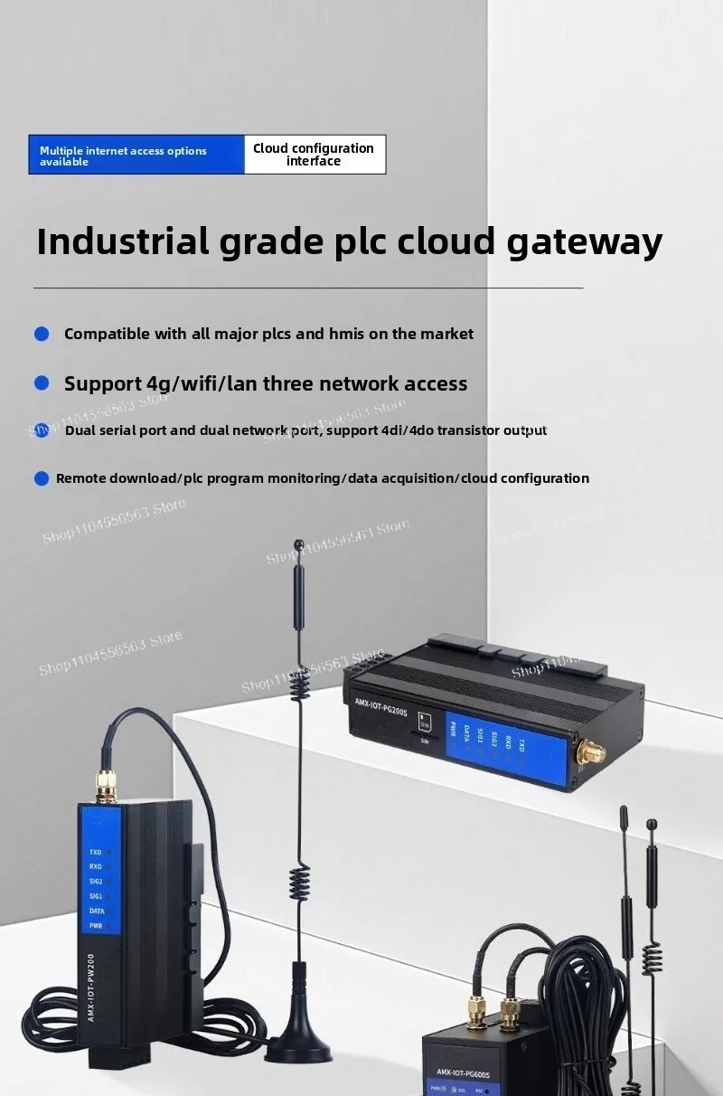 4G Cloud Gateway PLC Remote Debugging Module Control Internet of Things Download Wireless Communication PW/PG200S