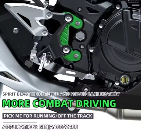 

For Kawasaki Z400 Ninja 400 Motorcycle Foot Pedal raising bracket accessories Front pedal heightening and back moving bracket