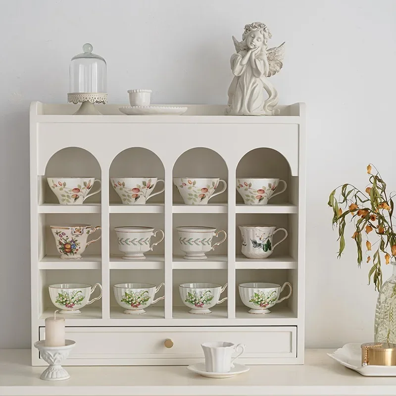 Living plus Nordic cup holder Cup display stand Living room desktop Duobao storage rack Lattice rack
