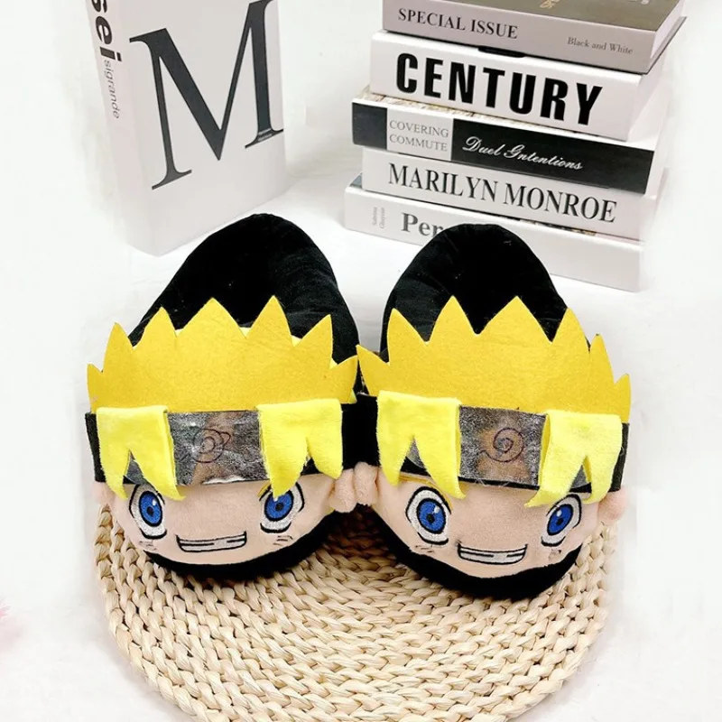 Anime Naruto Home Slipper Comfortable Winter Warm No Slip Soft Plush Slippers Unisex Cute Cartoon Cosplay Shoes Birthday Gifts