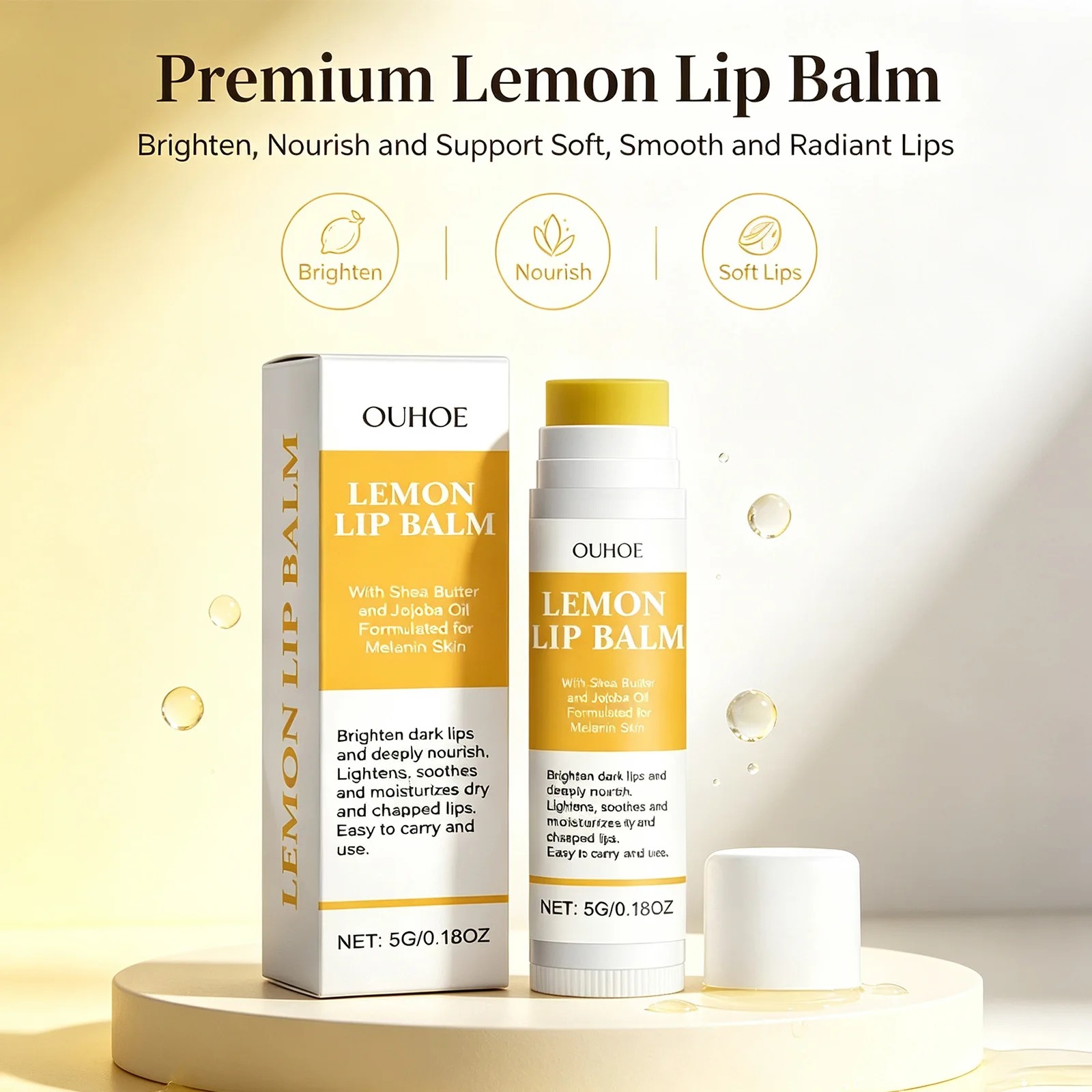 Lemon Ginger Lip Balm Brightening Dark Lips Mask Gloss Oil Exfoliating Clean Improve Dullness Moisturizer Daily Lip Balm Care