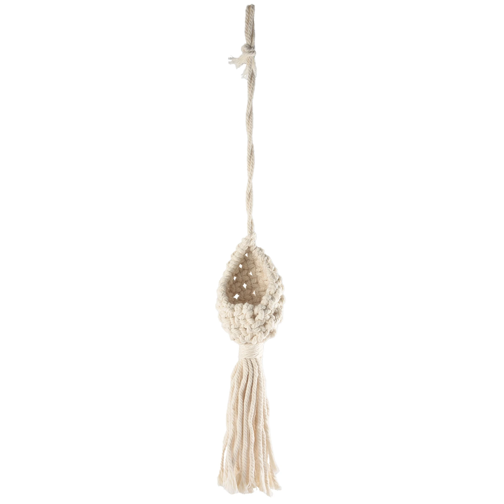 Boho Macrame Air Plant Hanger Tillandsia Hanging Basket Rope Holder Flower Home Decor (13CM)