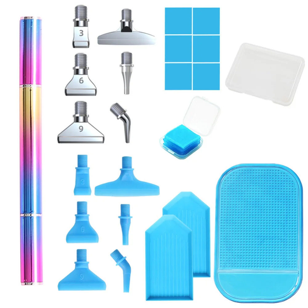 5D Diamant Malerei Stift Dot Diamant Zeichenstift Diamant Zeichenstift, mehrere Metall 6 Stiftköpfe, DIY Bastelzubehör