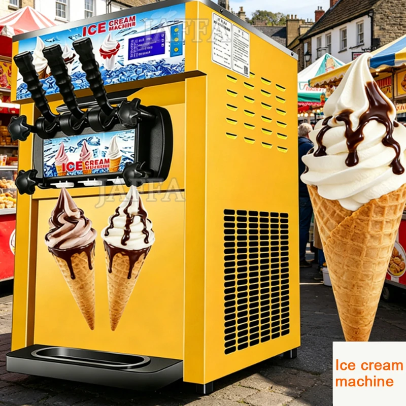 Best Ice Cream Maker Automatic 3 Flavors Soft Serve Ice Cream Making Commercial Ice Cream Machines For Business Icecream Truck