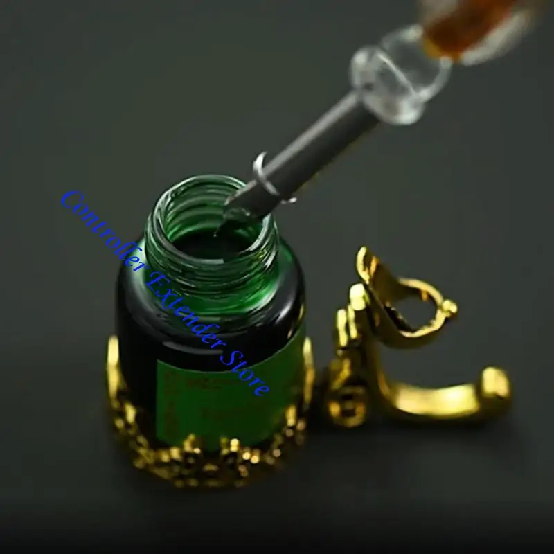 N84b Vintage Dip Pens Fountain Writing 10 Nibs Pen Holder Box Caligraphy
