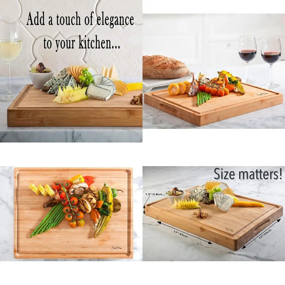 

Разделочная доска из органического бамбука, 17x13x1,5, с пазом для сока — качество премиум-класса и профессиональный дизайн