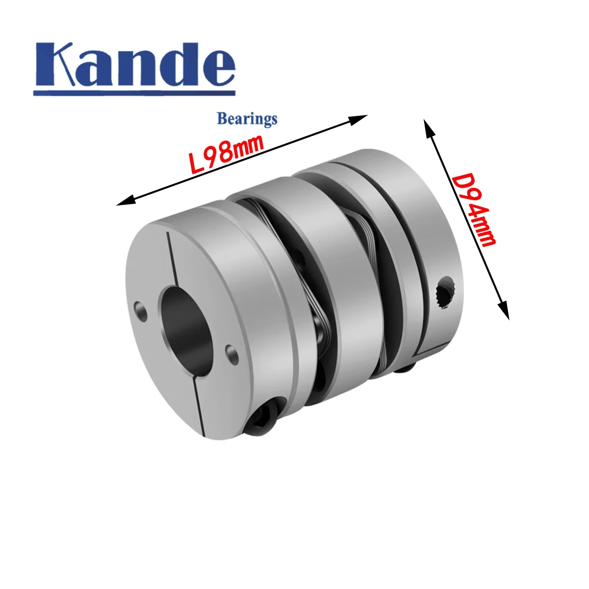 

1PC D94L98 Aluminum alloy double diaphragm coupling elastic connector D94mm L98mm ball screw step servo motor encoder computer