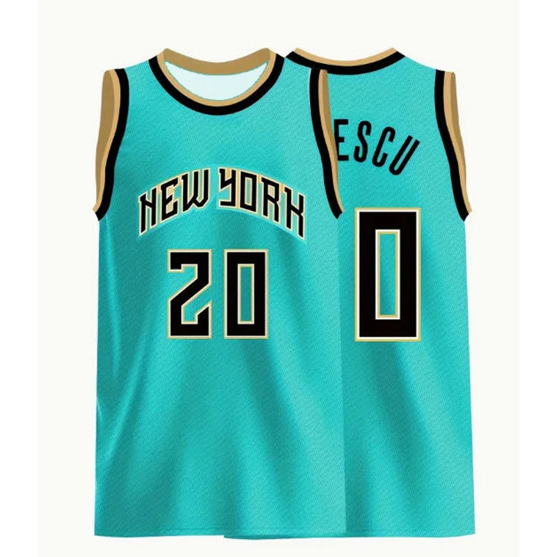 نيويورك جيرسي # 11 & # 20 ملابس تدريب كرة السلة على طراز الشارع قابلة للتنفس وسريعة الجفاف، ملابس رياضية خارجية للرجال